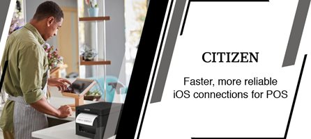 Diversify your interface options and connect your Citizen POS printer to a vast range of iOS devices. 