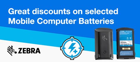 Great discounts on selected Zebra Mobile Computer Batteries